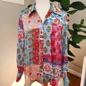 ZARA Colorful Floral Blouse